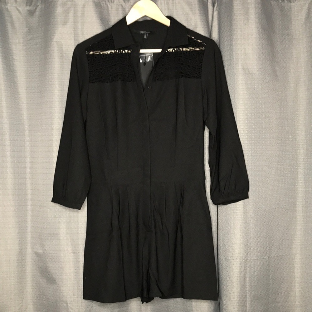 19COOPER BLACK SHORTS JUMPER ROMPER SMALL New